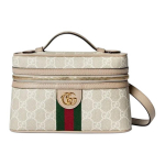 Gucci Ophidia Ikooniline Double G Disain Triibulised Web Elementidega L&otilde;uendist Karbikujuline Kott Naiste K&auml;ekotid Beež Valge 816357-2ZGMN-9643 Basic Set (Bag+Dust Bag)