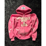 BeatStreet Y2K Hip Hop Huppar Mehed Naised Tikitud T&auml;ht Streetwear L&otilde;tv T&otilde;mblukuga Kardigan Vabaaja Huppar Huppar Vana stiili Trend XS