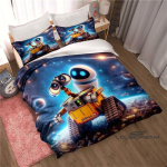 WALL&middot;E koomiksimustriga tekikott ja padjap&uuml;&uuml;r voodipesukomplekt, sobib t&auml;iskasvanud meeste ja naiste magamistoa sisustuseks ning laste oma 135x200cm