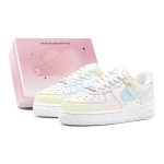 Nike Air Force 1 GS Paaridele, Stiilsed, Vikerkaarega T&auml;histulestik Madalad Rula Kingad Naiste Sinine Roosa Kollane DH2920-111(TeamS2-S-BOX) 35.5 white