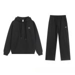 BeatStreet Uus meeste spordir&otilde;ivaste komplekt, Moodne v&auml;li-lukuga soe meeste vabaaja dressipluus + p&uuml;ksid 2-osaline komplekt S black