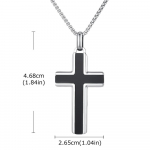 Vnox Roostevabast terasest ristikujuline ripats kaelakee meestele poistele, t&uuml;rkiis must oon&uuml;ks tiigrisilm ristikujuline karpkett S&otilde;brap&auml;eva kingitused 45cm