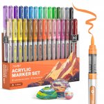 JusArt Akr&uuml;&uuml;lmarker Lai Suur Sobib V&auml;rvimisraamatute V&auml;rvimiseks Pliiatsid, 30 V&auml;rvi Komplekt, Vesibaasiline, S&auml;delev, Otsik, Maht, Illustratsioonid, Kangas,