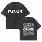 Rock Band Paramore Doodel Kunst Tuuri Album Vintage Pesu T-s&auml;rk Meeste Naiste Hip Hop Streetwear L&uuml;hikeste Varrukate Puuvillased Riided S