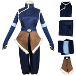 Kvaliteetne Avatar: The Legend of Korra 4. hooaja Cosplay Kost&uuml;&uuml;m Halloweeni jaoks Costume Set(No Wig),S brown