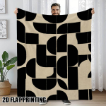 Bauhaus Geomeetriline N&auml;itus Tekk, Pehme Mugav Flanellitekk Diivanile Diivanvoodile, Kesk-sajandi Moodsa Kunsti Armastaja Kingitus Size: 130*170cm, Weight: 230 GSM