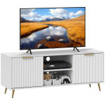 TV-kapp 2 avatud riiuliga ja 2 uksega Televiisorikapp 55-tollisele 120x35x48 cm Valge 120 x 35 x 48 cm