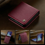 Luksuslik Nahkkate Samsung Galaxy Z Flip 7 Flip7 5G 2025 jaoks Klassikaline Raamat Funda Samsung Z Flip 7 Kate Telefon Etui Galaxy Z Flip 7 punane