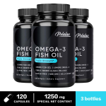 Pslalae Omega-3 Kala&otilde;li Kolmekordse Tugevusega Pehmekapslid 120 tk 1250mg &mdash; Igap&auml;evane Heaolu, Toitumise Toetus, &Uuml;ldine Heaolu 120*3