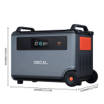 Oscal BP 3600 Lisapatarei Kaasaskantav toiteallikas, 3600Wh LiFePO4 aku, V&auml;litingimuste kiireloomuline toiteallikas BP3600 - Battery Pack-1-TT