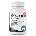 VEV 15-&uuml;hes magneesiumgl&uuml;tsinaadi kompleks koos ashwagandha ja L-teaniiniga (120 kapslit) 1pack