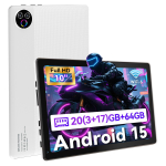 Android 15 Tahvelarvuti, 10,1 tolli, 20 GB RAM + 64 GB ROM, WiFi, Bluetooth, 5000 mAh aku tablet