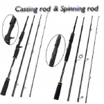 Kaasaskantav Sougayilang 2,1M 4 Bagian Spinning, heidetav &otilde;ngeritv, reisikiud, s&uuml;siniku peibutis, &otilde;ngeritv Casting Rod 2.1m