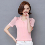 SURWENYUE mood &scaron;ifoonist pluusid &otilde;&otilde;nsad pitsist l&uuml;hikesed varrukad naister&otilde;ivad pluss suuruses suvetopsid M valge