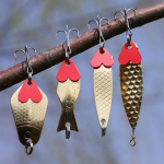 P&uuml;&uuml;gis&ouml;&ouml;dad metallist spinninguga 4 tk kullast &otilde;ues kalap&uuml;&uuml;gi bassiga kalap&uuml;&uuml;gi landid 4PCS