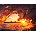 5D Teemantmaal P&auml;ikeseloojangu Meremaastik Teemanttikandid Ookeani laine maastik Ristpiste 20X30CM