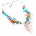 Les Tr&eacute;sors De Lily [D8285] - Collier 'P&eacute;ch&eacute; Gourmand' Rose Givr&eacute; Heleroosa