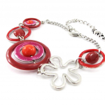 NOA [J1971] - Bracelet Cr&eacute;ateur 'Coloriage' rouge punane