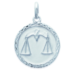 Les Tr&eacute;sors De Lily [J6006] - Pendentif Argent 'Balance' argent&eacute; (rhodi&eacute;) - 18 mm h&otilde;be