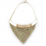 Les Tr&eacute;sors De Lily [N0692] - Collier cr&eacute;ateur 'Cotte de Maille' dor&eacute; kuld