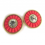 Les Tr&eacute;sors De Lily [N3696] - Boucles Cr&eacute;ateur 'Navajos' rouge dor&eacute; punane