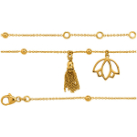 Altesse [Q1120] - Bracelet Plaqu&eacute; Or 'Fleur de Lotus' dor&eacute; kuld