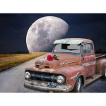 Teemantmosaiik maastik autokuu pildid kividest t&auml;isringi teemantmaaling ristpistes 20X30CM