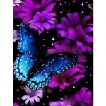 T&auml;ielik 5D Teemantmaaling Lillede Liblikad Tikand Ristpistes Kodukaunistus K&auml;sitsi valmistatud kingitus 25x30cm