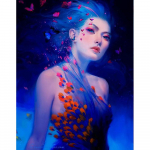 5D teemantmaal, &uuml;mmargune lill, DIY teemantkunst tikandid mosaiik k&auml;sitsi valmistatud kodukaunistuste kingitus 20X30CM