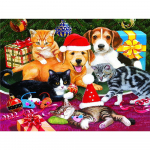 Teemantmaal 5d koerakassidele j&otilde;ulukink t&auml;isnurkne puur DIY teemanttikandid ristpistes j&otilde;ulumosaiik k&auml;sit&ouml;&ouml; n&auml;put&ouml;&ouml; kodukaunistus Full Round (20X30CM)