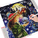 T&auml;isruudukujuline teemantmaaling J&otilde;ulukivist kivikomplekt Teemanttikandid Laste Mosaiik Multifilm K&auml;sit&ouml;&ouml; Kodukaunistus Full Round （30x30CM）