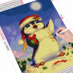 Teemantkunst Maalimine Loomade Pingviinide Pildid Rhinestones 5D DIY Teemanttikandid Multikad Lastetoa Sisustus Full Round (20X30CM)