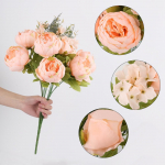 1 Kimp Kunstlik Pojeng Tee Roosi Lilled Kameelia Siidist V&otilde;lslill Flores DIY Kodu Aia Pulmade Dekoratsiooniks tumepunast v&auml;rvi