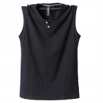 Suvised Meeste Varrukateta Puuvillased Spordi T-s&auml;rgid Suured Meeste Vest L&otilde;igatud &Otilde;la T-s&auml;rk Hingav Absorb higi Casual XL must