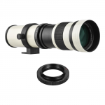 Kaamera MF Super Telephoto Zoom objektiiv F/8.3-16 420-800mm T2 kinnitus koos AI-kinnitusega adapterir&otilde;ngaga valge