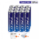 PALO 1,5 V AAA liitium-ioon aku 1110 mWh liitium-pol&uuml;meer USB laetav liitium-USB aku AAA + USB kaabel 12PCS