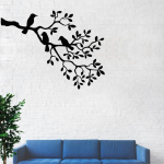 Birds on Branch Wall Art, Metal Wall Decor, Metal Wall Hangings, Home Decoration, Metal Birds Art, Metal Branch Decoration 18"W x 14"H / 45x34cm must