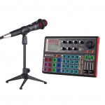 SK300 reaalajas helikaart v&auml;lise h&auml;&auml;le vahetaja helimikseri komplekt Sisseehitatud laetav aku Mitu heliefekti mikrofoniga Mikrofonialuse k&otilde;rvaklapid Sound Card Kit
