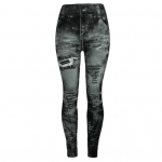 Moevalik Naiste veniv imitatsioon Teksad Denim s&auml;&auml;rised K&otilde;rge v&ouml;&ouml;kohaga kitsad p&uuml;ksid L helehall v&auml;rv