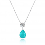 Gica Gema Paraiba kaelakeed 925 Sterling h&otilde;bedane veetilga ripats unikaalne disain romantilised peened ehted pulmapeo kingitused uus trend O-ketiga 925 Silver sinine