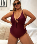 &Uuml;hes t&uuml;kis ujumisriided naiste ujumistrikoo Solid Beach Plus Size Bodysuits Vintage rannar&otilde;ivad supelkost&uuml;&uuml;mid L must