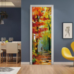 Isekleepuvad uksekleebised 3D tapeet Vin&uuml;&uuml;l eemaldatavad veekindlad seinamaalingud siseuste jaoks kodukontori kaunistamiseks 77x200cm