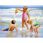 T&auml;is&uuml;mmarguse puuri teemantmaalikomplekt Mere&auml;&auml;rne laste isetegemine 5d teemanttikandid mosaiikkujuga kodukaunistus Full Round 20x30CM