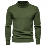 AIOPESON Mid Neck Pullover Meeste vabaaja &uuml;hev&auml;rviline Pehme Talvine Soe Meeste Kampsun Kvaliteetne Pullover Kampsun Meestele M 55-65kg armee roheline v&auml;rv
