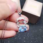 Looduslik ehe sinine topaasi ahv ehtekomplekt 925 Sterling Silver 1,6ct*2tk 1ct*2tk 1tk S&otilde;rmus 1tk ripats 1paar rippuv k&otilde;rvar&otilde;ngas X2251 18