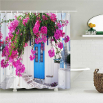 Kodu seinakaunistus du&scaron;ikardin 3D Euroopa hoone Aed lilled sise&otilde;u maastik Veekindel pol&uuml;ester Magamistoa kardin 180*180cm