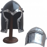 Viking Battle Visored Knight Black Kiiver Keskaegne Barbate Helm Armour SCA LARP koopia