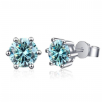 BagueRingen 1,0 ct D v&auml;rvi GRA Moissanite Diamond 925 Sterling Silver klassikalised k&otilde;rvar&otilde;ngad naisele peened ehted pulmakingitused 1 Carat sinine