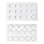 15 lame &uuml;mmargune vahukoogi silikoonvorm &uuml;mmargune magustoiduvorm DIY k&auml;sitsi valmistatud siset&auml;idis valge
