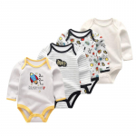 Kiddiezoom 4-osaline beebipoistele t&uuml;drukute kehakost&uuml;&uuml;m pikkade varrukatega pehme puuvillane beebiriided 0-12-kuulistele vasts&uuml;ndinutele Bebe kombinesooni r&otilde;ivad 9-12Months